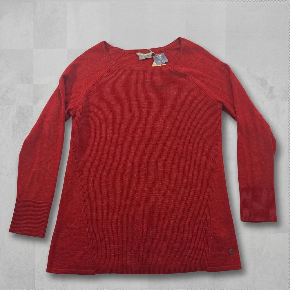 Royal Robbins Highlands Pullover Sweater Merino Wool Red Cardinal Women L NWT